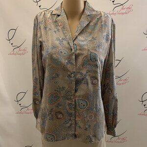 Vintage Loubella. Sz 6. Long Sleeve Button Up Shirt. Button Up. Back Yoke    B64